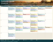 SȾÁUTW̱ First Nation November 2026 community calendar with a Stautw coastal panorama. Full events, times and locations are listed below.