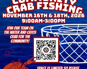 SȾÁUTW̱ Community Crab Fishing, November 16 and 18, 2026, 9:00 AM–3:00 PM. Scan the QR code to register or email eplett@stautw.ca.